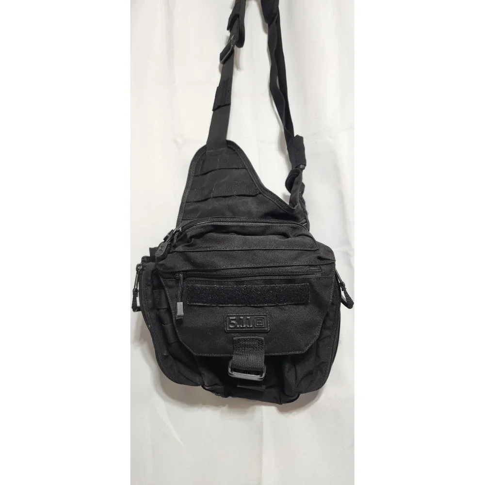 5.11 Tactical Push pack Bag Black Nylon Messenger Sling Shoulder Bag 56180